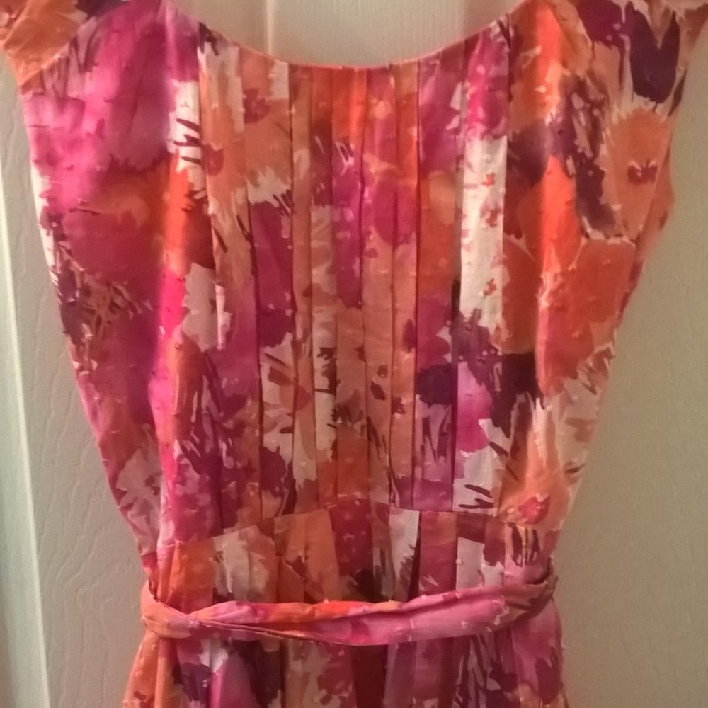 Adrianna Papell Orange/Pink Sleeveless Dress 10 - Picture 8 of 8